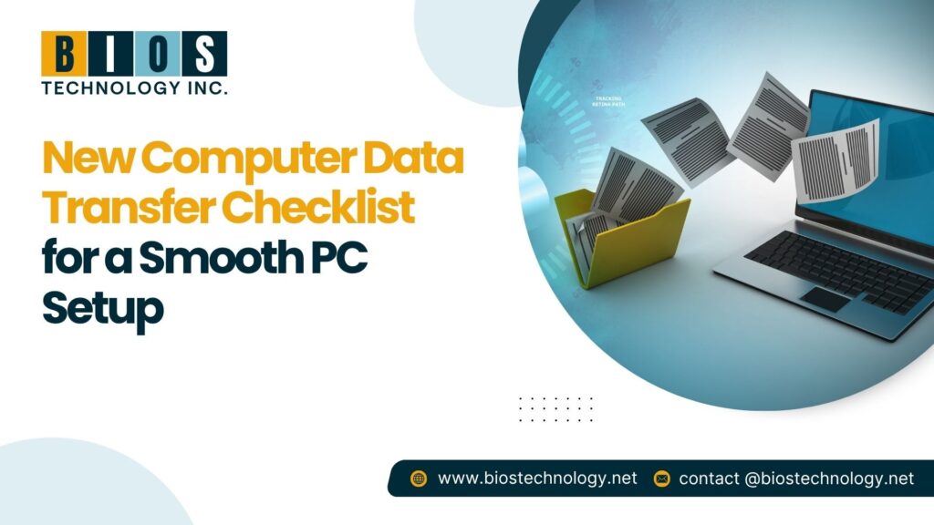 New computer data transfer checklist